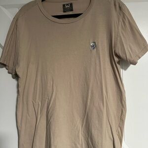 Men's Beige T-Shirt with Skull Emblem